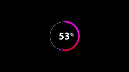 0 to from 84% loading loop animation. glowing circular progress on white background .