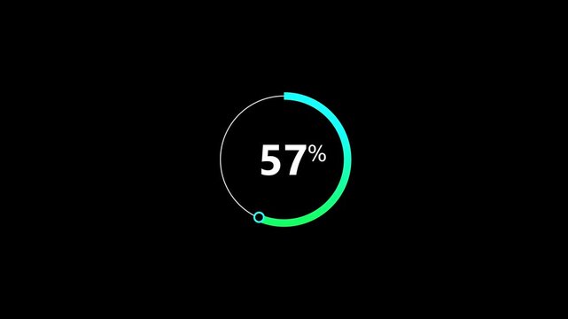 0 to from 91% loading loop animation. glowing circular progress on white background .