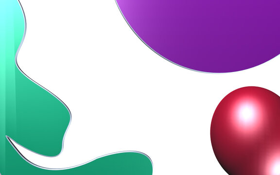 Abstract 3D Orb with Swirling Green and Purple Shapes