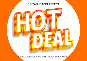 Hot Deal Text Effect, Bold 3D Promotional Typography for Sales & Discounts