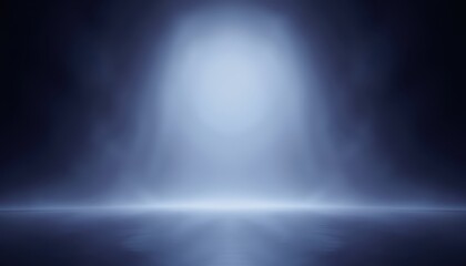 Dramatic illumination, a dark room transformed by single light source from above