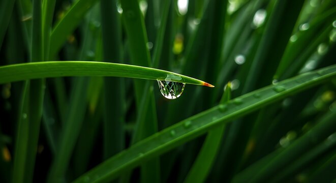Dewdrop on grass blade