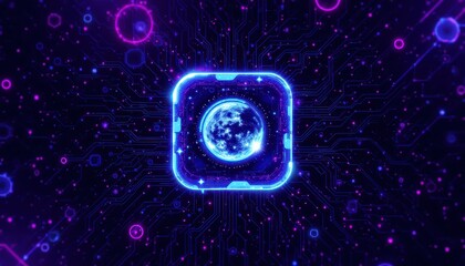 Global network, earth integrated into circuitry symbolizing digital connectivity and technological advancement