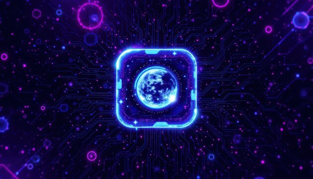 Global network, earth integrated into circuitry symbolizing digital connectivity and technological advancement