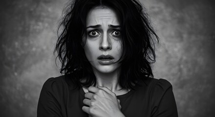 Woman expressing fear