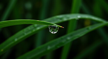 Dewdrop on grass blade