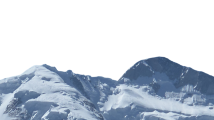 Rakaposhi Mountain in Gilgit Isolated on a White Background with Copy Text Space. Majestic Landscape Element for Travel Posters, Cultural Themes, and Nature-Inspired Designs. PNG File