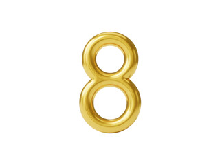 Stunning golden number 8 with luxurious metallic sheen perfect for celebrating achievements, anniversaries, or special milestones with elegant flair