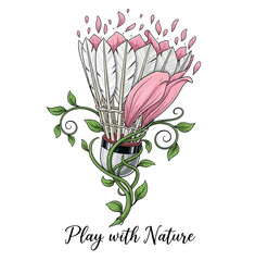 vector illustration of a  shuttlecock