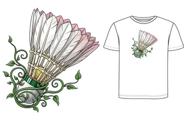 Shuttlecock t shirt design
