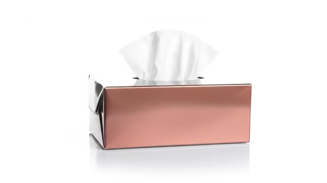 Rose Gold Tissue Box with White Tissues