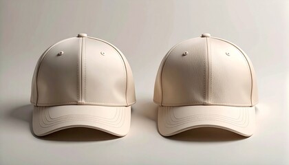 Blank Baseball Cap with Abstract Memorial Ribbon Design - Front and Back View in Neutral Pastel Tones