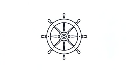 Classic wooden ship s wheel illustration