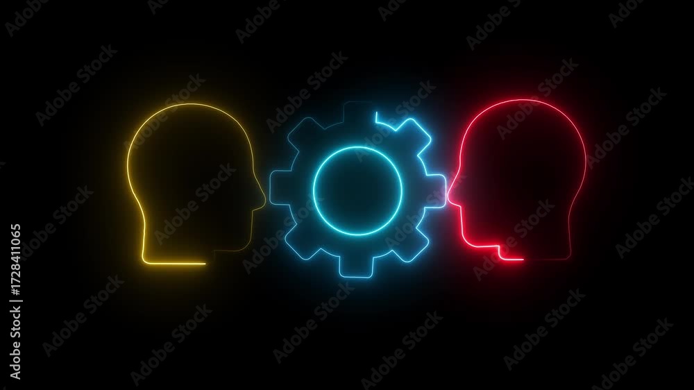 Poster profile setting .concept of business workflow and automation .new business concept business, technol
