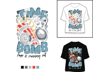 Time is Running Out | Life is Too Short Typography T-Shirt Design | Urgency & Countdown Vector Art Print Design