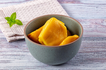 Canned sweet juicy yellow Jackfruit