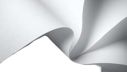 Abstract folds of white paper against black