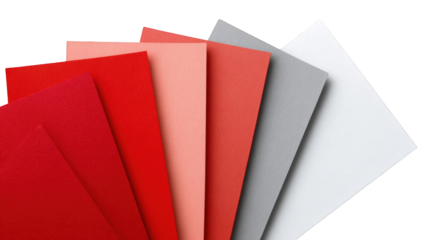 A fan of colored paper samples