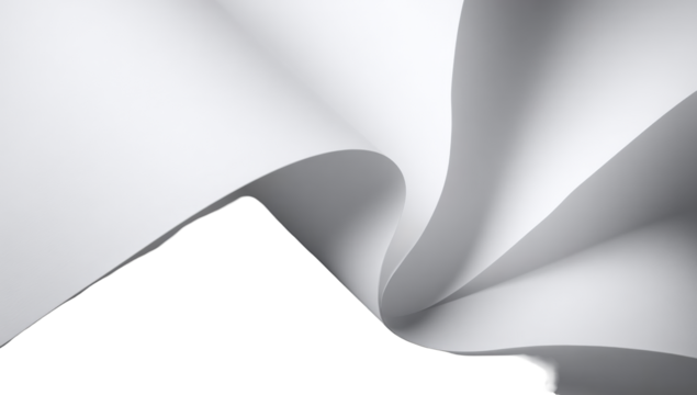 Abstract folds of white paper against black