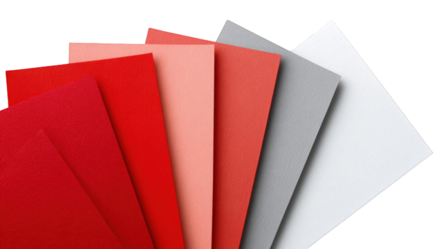 A fan of colored paper samples