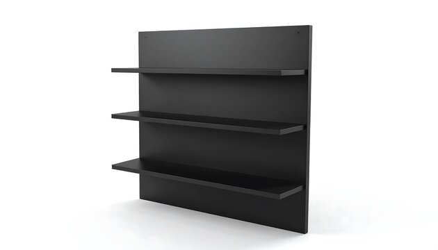 Black wall shelf with three tiers