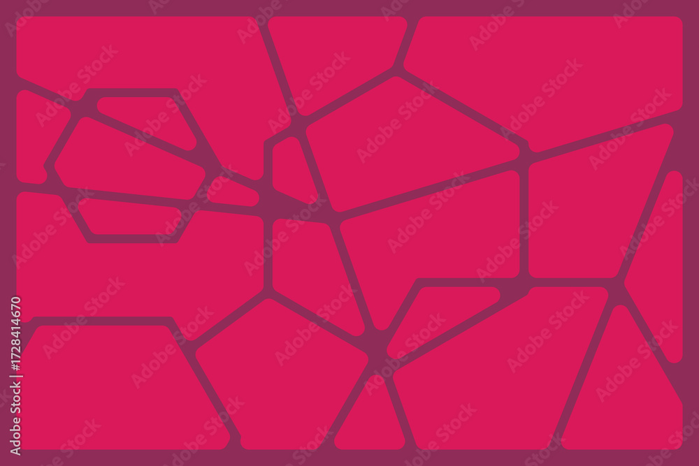 Wall mural abstract red geometric lines polyhedron background seamless rounded drawing vector illustration desi