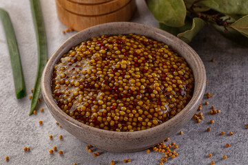 French mustard sauce with seeds