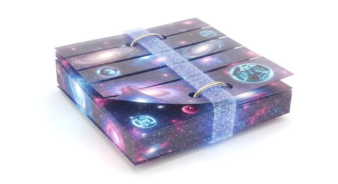 Creative Galaxy-Themed Sticky Note Pad with Secure Strap