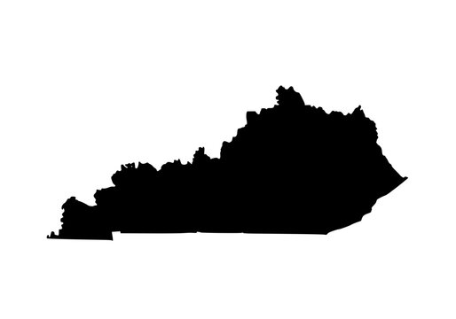 Vector art of black silhouette of kentucky state