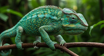 Obraz premium Colorful chameleon on branch