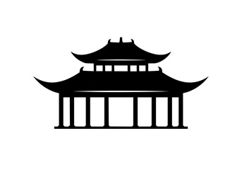 Vector art of traditional asian pagoda temple silhouette