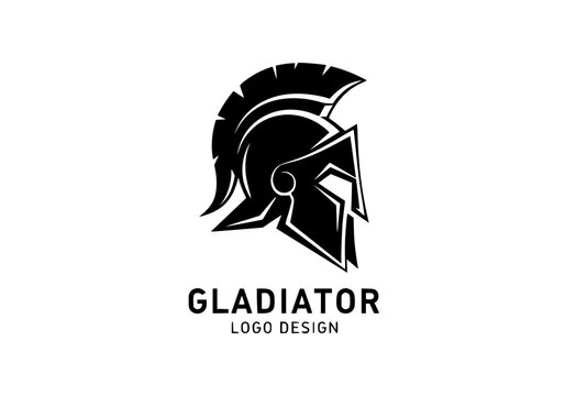 Vector art of gladiator logo design with spartan helmet and bold typography
