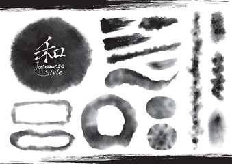 Ink Brush & Sumi-e Texture Elements Set