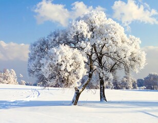 Winter Wonderland Trees Covered in Frost