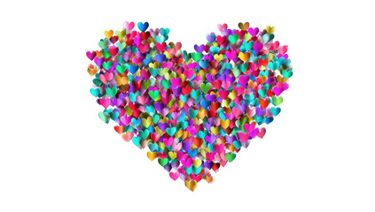 Colorful heart-shaped mosaic