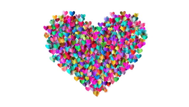 Colorful heart-shaped mosaic