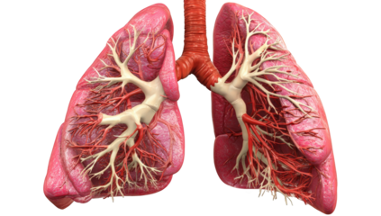 3D medical illustration of a human lung