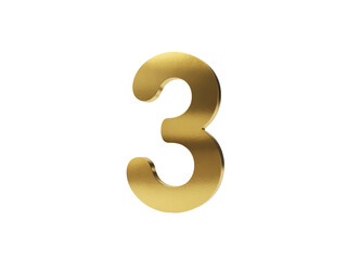 Naklejka premium Shiny golden number three glinting with luxurious metallic reflections perfect for celebrating milestones achievements or significant counts