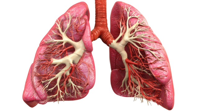 3D medical illustration of a human lung
