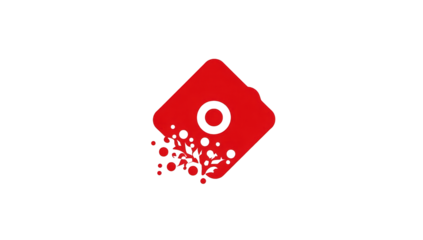 Red square icon with shattered bits
