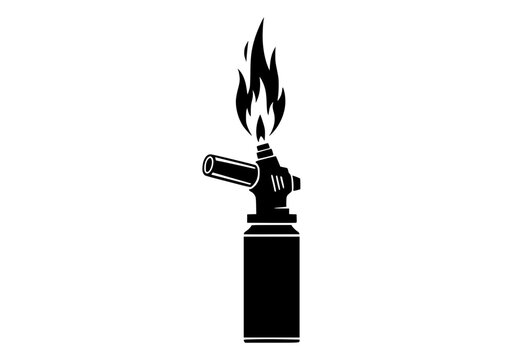 Vector art of flaming torch lighter with visible fire