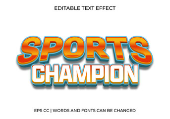 Sports Champion Text Effect, Bold Athletic Typography for Victory & Competition