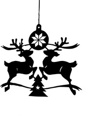 christmas reindeer silhouette,reindeer shaped Christmas hanging silhouette