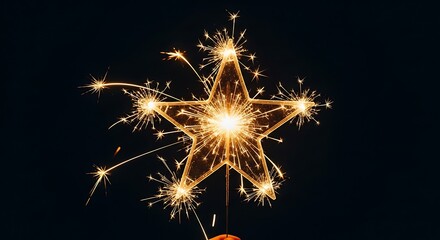 Radiant star sparkler illuminating the dark, celebratory moments