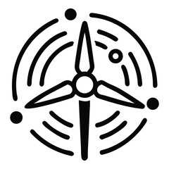 Renewable Energy Symbol: Clean energy icon, wind turbine, modern design concept for sustainable power and a visual representation of eco-consciousness.