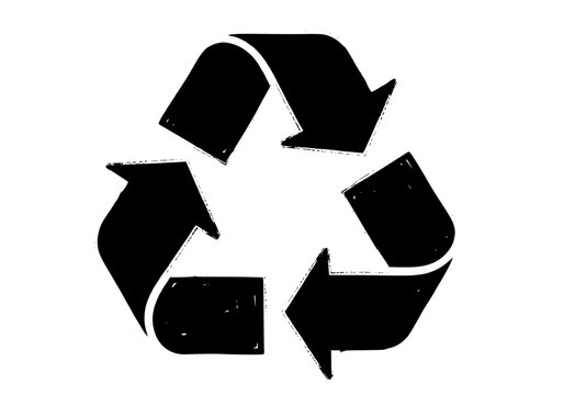 Vector art of black recycling symbol representing ecofriendliness and sustainability initiatives