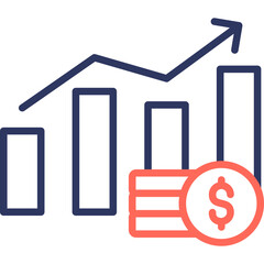 Investment Chart line color icon