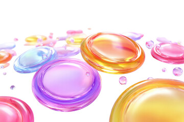 Abstract vibrant multicolored circles and drops