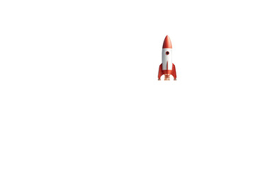 Simple rocket icon against black background