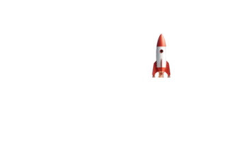 Simple rocket icon against black background